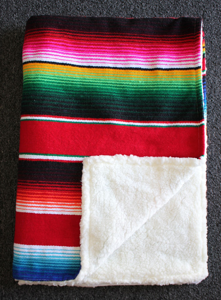 Baja Baby™ Mexican Serape Baby Blanket -Red - Del Mex - 2