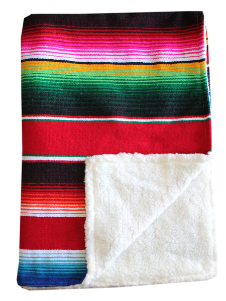 Baja Baby™ Mexican Serape Baby Blanket -Red - Del Mex - 1