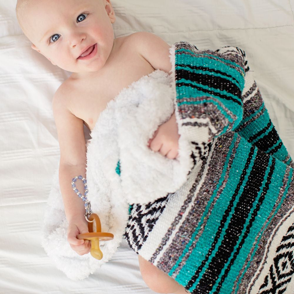 Baja Baby™ Mexican Baby Blanket - Classic Teal