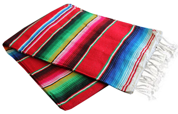 Del Mex Mexican Serape Blanket Red