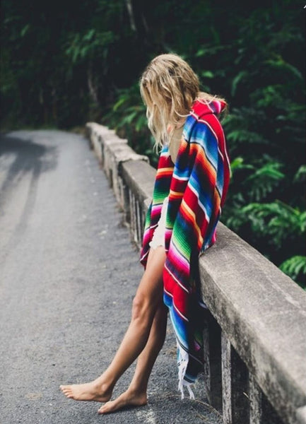 美品　Supreme serape blanket Amazon.com: Mexitems Large Authentic Mexican Blanket