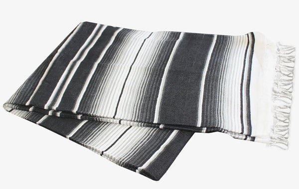 Black and white serape blanket hot sale