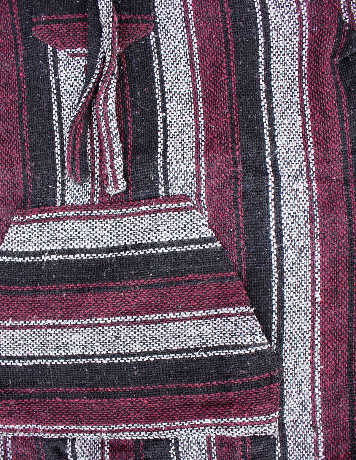 Classic Mexican Baja Hoodie- Maroon/Black - Del Mex