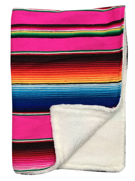 Baja Baby™ Mexican Serape Baby Blanket -Pink - Del Mex - 1