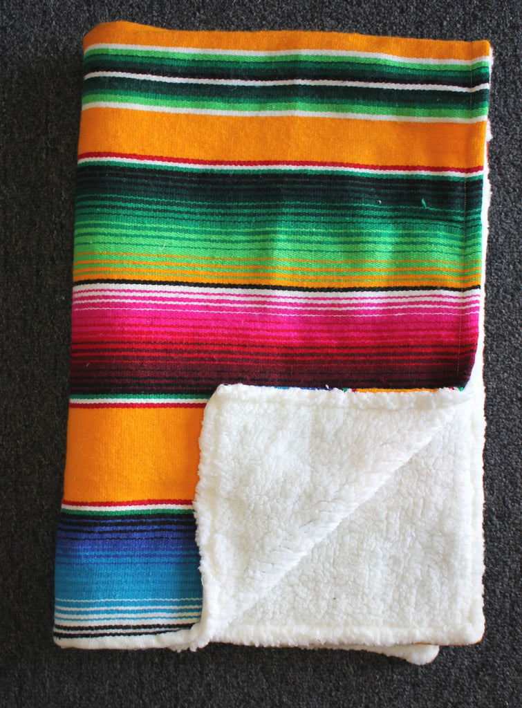Baja Baby™ Mexican Serape Baby Blanket -Yellow - Del Mex - 2