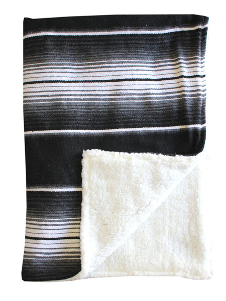 Baja Baby™ Mexican Serape Baby Blanket -Black/White