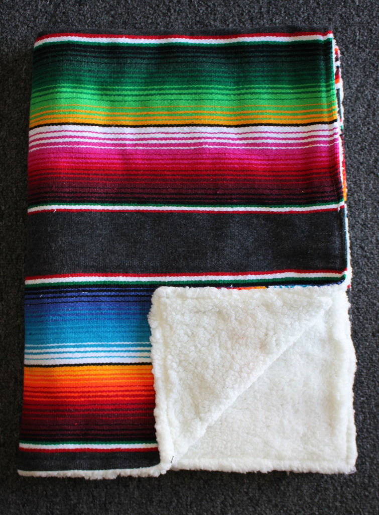 Baja Baby™ Mexican Serape Baby Blanket -Slate - Del Mex