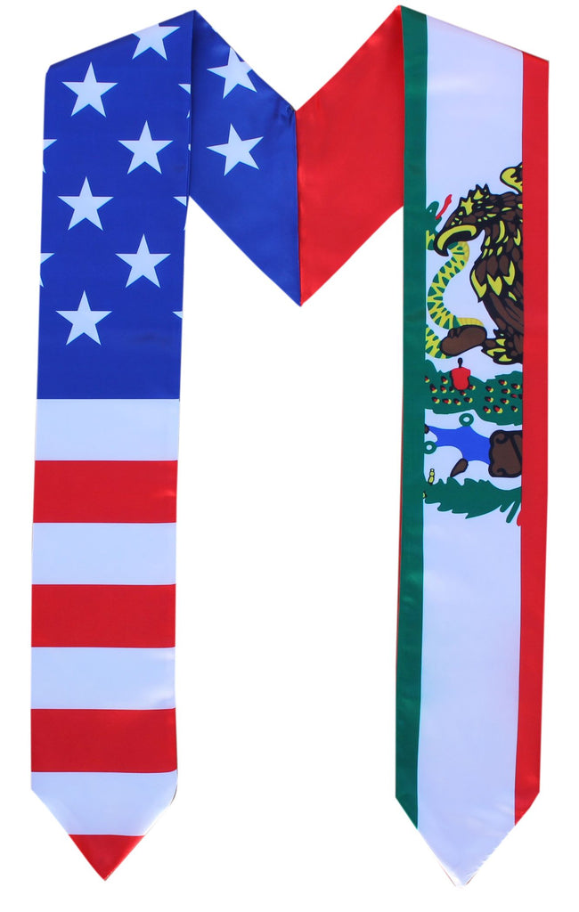 Mexican / USA Flag Graduation Sash Stole