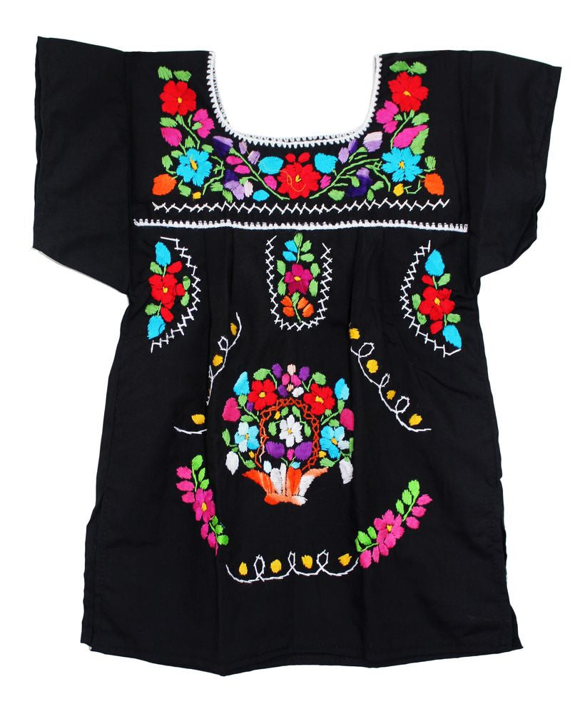Embroidered Youth Dress: Black - Del Mex - 2