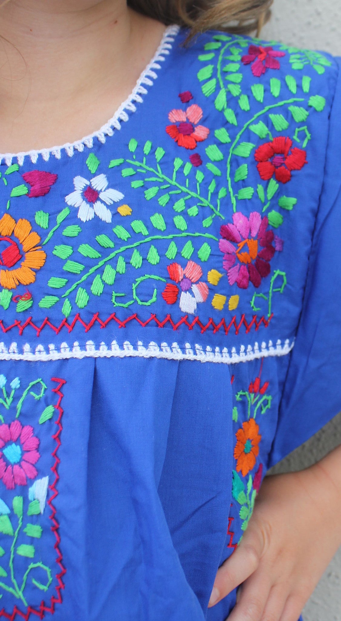 Embroidered Youth Dress: Blue 0 Embroidered Youth Dress: Blue 0