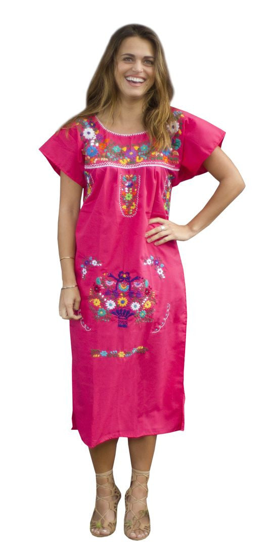 Embroidered Mexican Peasant Dress - Del Mex Embroidered Mexican Peasant Dress - Del Mex