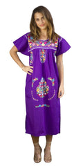 Embroidered Mexican Peasant Dress