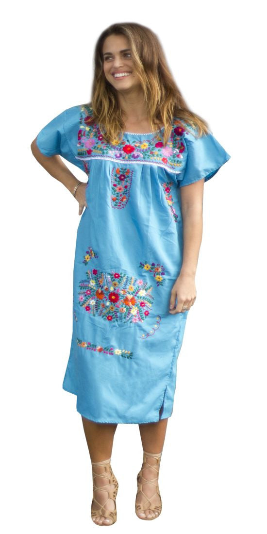 turquoise embroidered dress Turquoise embroidered dress Vyshyvanka maxi dress Embroidery linen boho dress