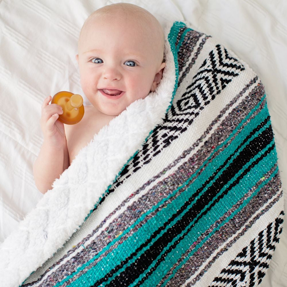 Baja Baby™ Mexican Baby Blanket - Classic Teal