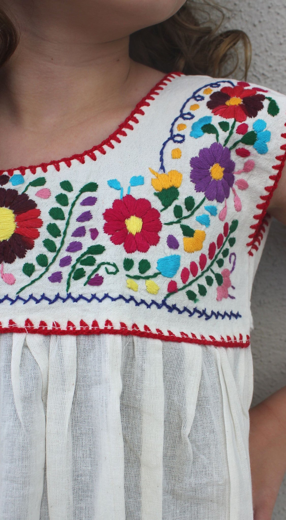 Embroidered Youth Dress: Natural Cotton (Muslin) 2 Embroidered Youth Dress: Natural Cotton (Muslin) 2
