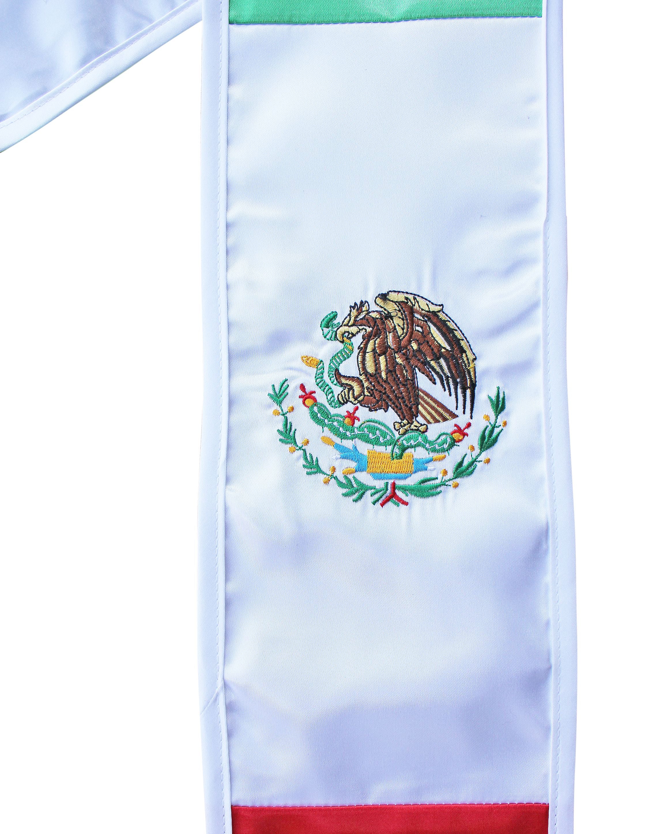 Mexican Mexico Flag Graduation Sash Stole Mexican Mexico Flag Graduation Sash Stole