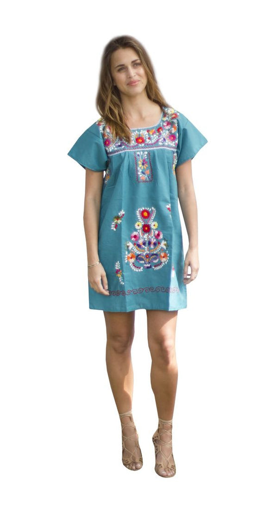 Liliana Cruz Mini Dress- Teal Medium
