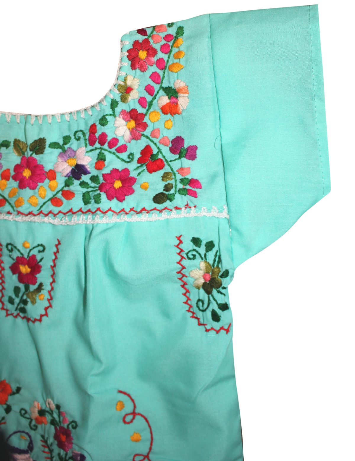 Embroidered Youth Dress: Mint 0 Embroidered Youth Dress: Mint 0