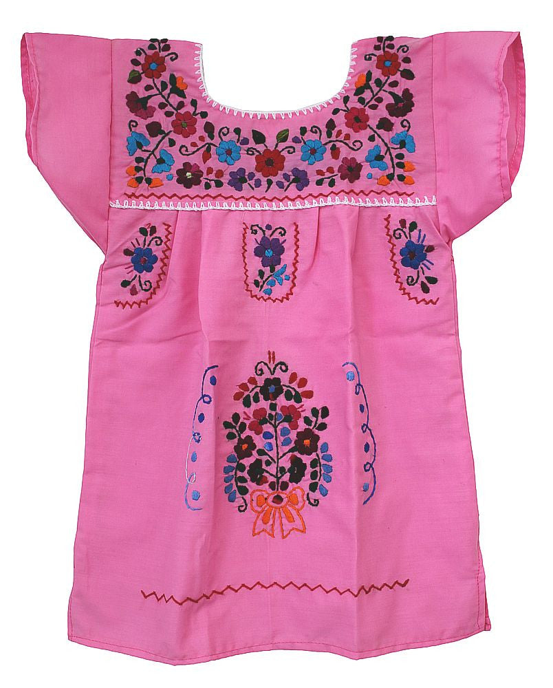 Embroidered Youth Dress: Light Pink - Del Mex - 3