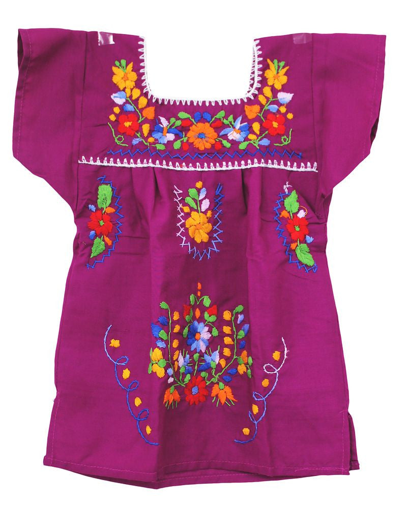 Embroidered Youth Dress: Plum - Del Mex - 2