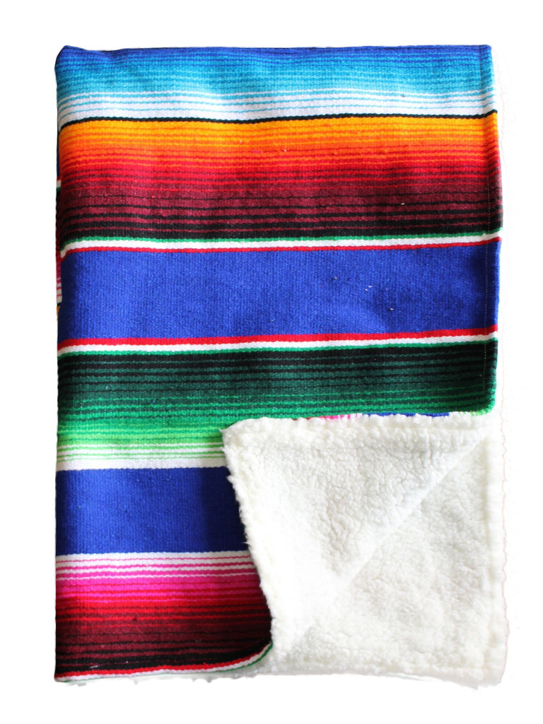 Baja Baby™ Mexican Serape Baby Blanket -Blue