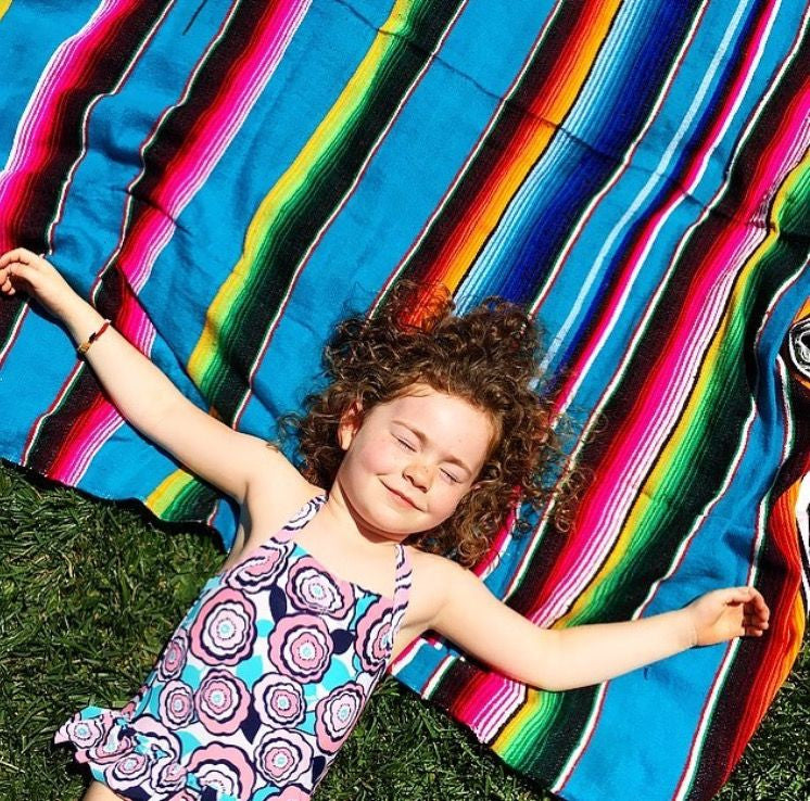 Couverture serape mexicaine tissée à la main - Authentique selle équestre de camping Couverture serape mexicaine tissée à la main - Authentique selle équestre de camping