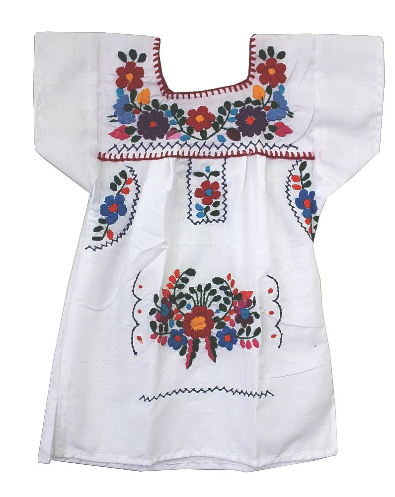 Embroidered Youth Dress: White - Del Mex - 2